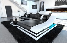 Ecksofa Ledercouch Sofa LED