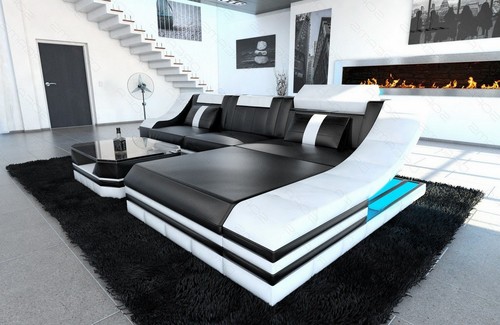Ecksofa ledercouch sofa led - sofa,