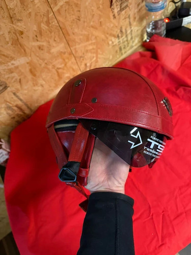Retro motorrad halbhelm leder - motorrad,