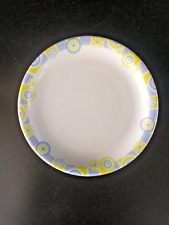 6x Süßes Teller Iris feines Porzellan - Durchmesser 20 cm Dekor Geom. und Blumen