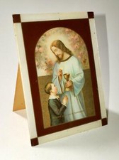 (54006) Antikes Kommunionandenken zum Aufstellen oder Aufhängen #2, 13*18 cm