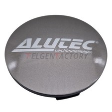 1X Alutec Nabendeckel 61mm Metal Grey (N56) Logo Silber (ALJ) - Original Felg...