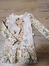 Handmade Kleid beige Giraffe Zebra Nilpferd 104