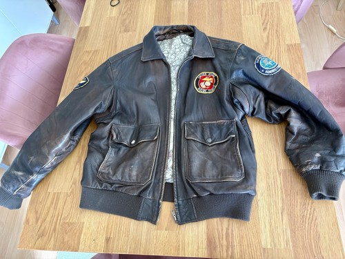 Vintage bomber lederjacke - bomber,
