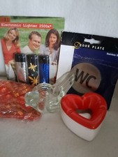 Feuerzeug, Aschenbecher Herz, Teelichthalter Vogel, Kleine Börse, WC Door Plate