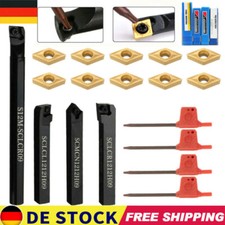 4X Drehmeißel Set 12mm Drehstahl Klemmhalter Bohrstange 10 Wendeschneidplatten~