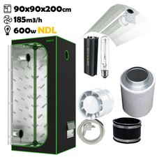 Growbox Komplettset 90x90x200cm 600w NDL BASIC
