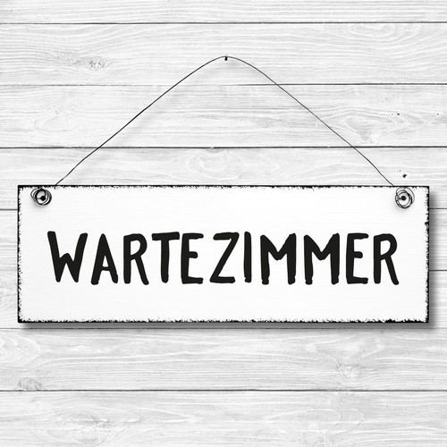 Wartezimmer schild holz deko - wartezimmer,
