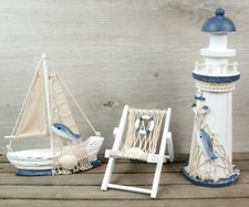 3tlg. Deko Set Leuchtturm