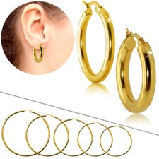 Creolen Ohrringe Edelstahl Creolen Huggie Sleeper klein groß rund Gold Ohrstecker