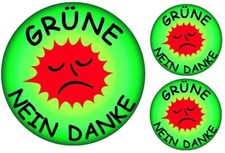 3x GRÜNE NEIN DANKE Aufkleber