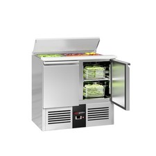 GGM Gastro Saladette PREMIUM - 903mm - 2 Türen - mit Einlass für 2x GN 1/1 & 3x