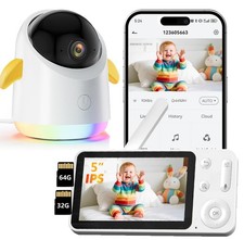 Babyphone with Camera 2K/3MP 5" WLAN Video Babyfon with App IR/RBG Nachtsicht