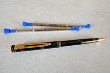 Waterman Kugelschreiber schwarz/braun,  + 2 neue, orig. Waterman Minen Medium