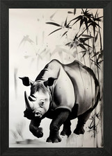 Nashorn Tusche Illustration