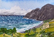 ORIGINAL AQUARELL - Auf der Insel La Gomera, Kanarische Inseln