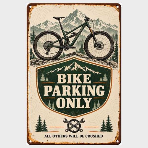Blechschild bike parking only - blechschild,