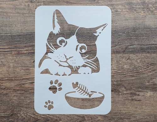 Schablonen katze fischgräte - schablonen,