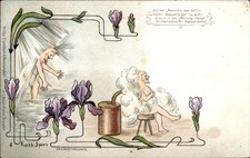 Künstler Litho Mann unter der Dusche, Dampfbad - 11414187