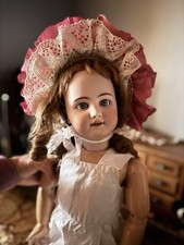 Chapeau en paille pour poupée ancienne / Strohhut für antike Puppe