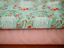 Stoffpaket HILCO Jersey Kinderstoff  ONCE UPON... Blumen & uni rosa Kleiderstoff