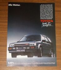 Seltene Werbung TOYOTA TERCEL ALLRAD - Alle Wetter 1987