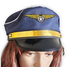 Pilotenmütze Kostüm blau