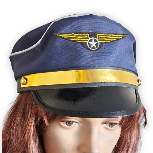 Pilotenmütze kostüm blau - kostüm,