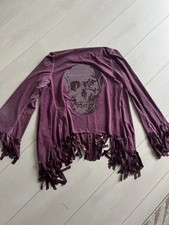 Cardigan lila mit Fransen