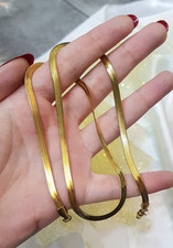 Edle 925 SILBER Glieder SCHLANGEN KETTE Collier Choker Bead GOLD Armband 18K