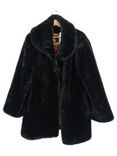 POMPÖÖS Felljacke Damen Kunstpelzmantel Elegant Schwarz Gr. 36