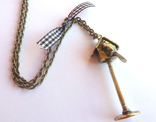 Vintage bronze vogelhaus - bronze,