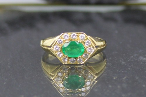 Emerald brilliant ring 750 - brilliant, ring,
