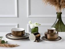 Modern Industrial Kombiservice 12 tlg 4 Personen Glimmer Glasur CreaTable 23591