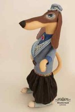 Hund Dackel Stoffpuppe