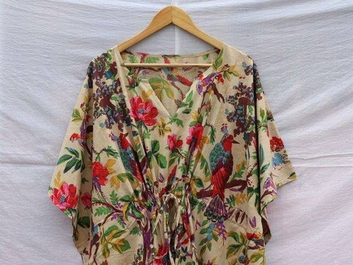 Vogel druck kaftan damen - vogel,