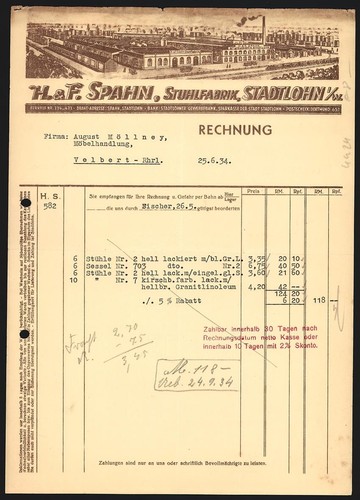 Rechnung stadtlohn 1934 - i., w.