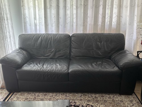 Schwarze leder couchgarnitur - schwarze, leder-couchgarnitur