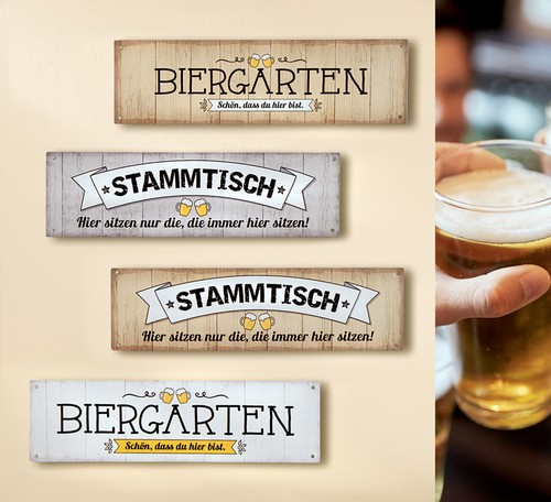 Schild biergarten stammtisch - biergarten,