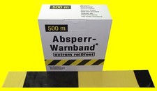 FLUID 10024 Absperrband 500Meter Warnband EXTREM REISSFEST Schwarz gelb geblockt