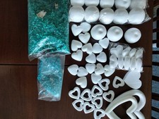 Styroporformen Obst und Herzen ( mit Pailletten )