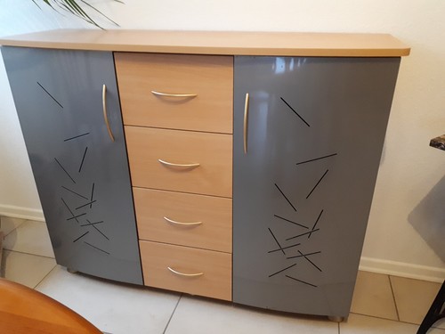 Kommode buche metall - /,