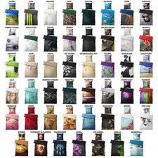 Bettwäsche 135 x 200 cm 100% Baumwolle Bettbezug mit Reißverschluss und Motiv