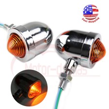 2x Chrome Motorcycle Bullet