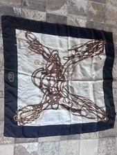 GUCCI Schal Tuch Seide Schwarz Weiß Beige ORIGINAL 