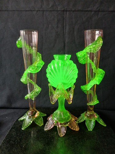 Jugendstil uranglas vasen - 3,