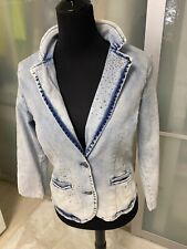 Tredy Fashion Damen Blusenjacke mit dekorativen Steinchen,Pailletten Größe 38.