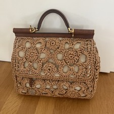 Original Dolce& Gabbana Sicily Handtasche Aus Bast