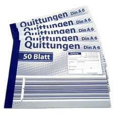 5x Quittungsblock Quittungen