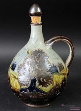 Dekorative Steingut-Flasche Handarbeit, gebraucht